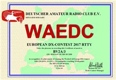 2017 - WAEDC RTTY Contest, Asia #2, Taiwan #1