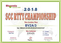 2018 - SCC RTTY Contest, World #14 Asia #1, Taiwan #1